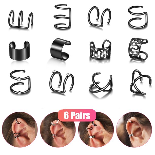 6 Pairs Stud Earrings, Stainless Steel Earrings, Non