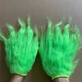 thumbnail image 1 of Máscara de Grinch, accesorios divertidos de Navidad, tocados de broma, cosplay, máscara de Grinch de pelo verde, 1 of 4