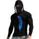 thumbnail image 2 of Ceisia Feather Print Hooded Top Men's Slim Fit Long Sleeve UV Protective Face Mask Shirt Black M Gifts, 2 of 5