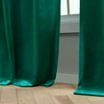 thumbnail image 5 of Modern Velvet Light Filtering Window Curtain Panel Pair, Emerald, 52x84, 5 of 12