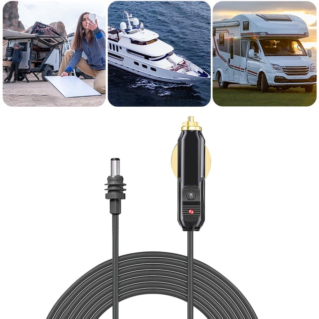 Starlink Mini DC 18AWG Car Power Cable, 3.3FT/9.8FT 12V-24V DC Car Charger Power Supply Cord, Starlink Mini DC Power Cable, Replacement Cable for Starlink Mini, Waterproof Gray