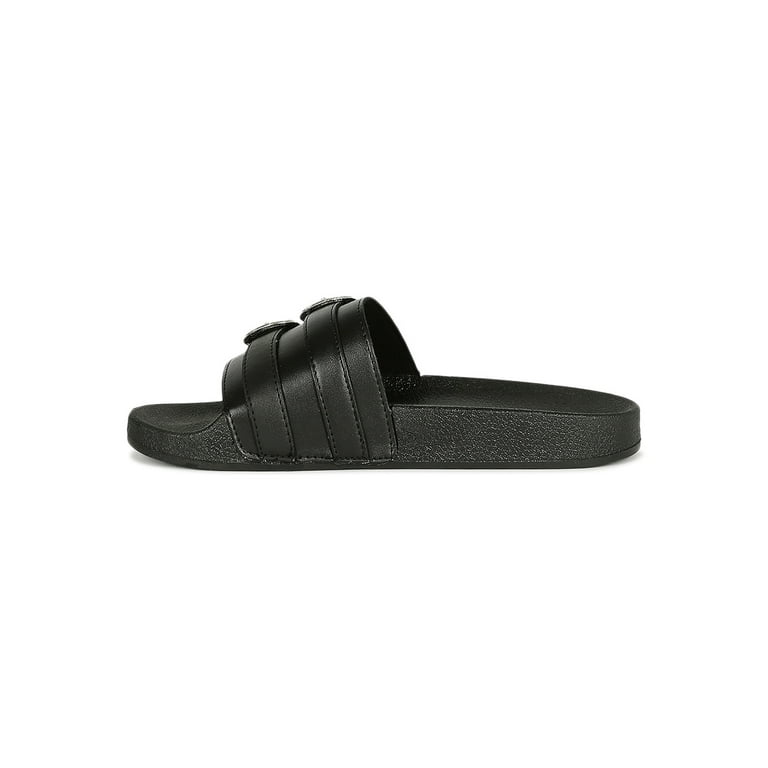 Women Double Western Buckle Footbed Slide Sandal 18949