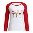 thumbnail image 4 of HKEJIAOI Chandail en Molleton à Manches Longues Col Rond Imprimé Verre de Vin de Noël Quotidien pour Femme, 4 of 7