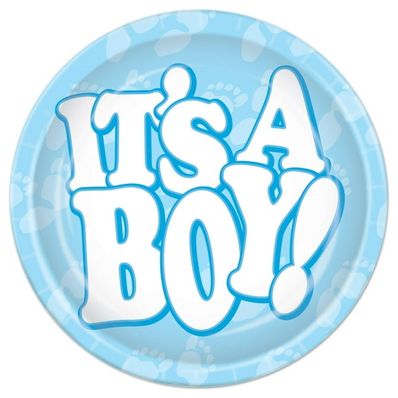 Party Central Club Pack of 96 Blue and White Disposable "IT'S A BOY!" Paper Party Banquet Dessert