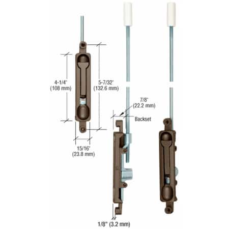 Bronze Flush Bolt - CRL Dark Bronze 1/8