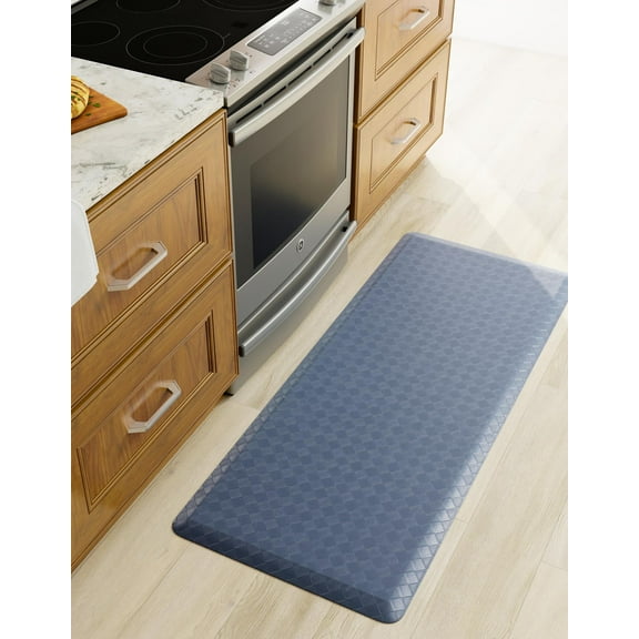Unique Loom Comfort Mat Collection - Diamonds (2' x 3' Rectangle Navy Blue)