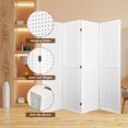 thumbnail image 3 of 4 Panel Room Dividers, 5.6FT Pegboard Wooden Room Divider with Hanging Hole, Folding Privacy Screen Room Partitions, Freestanding Peg Board Display for Home Office Trade Show Craft Show, 3 of 8