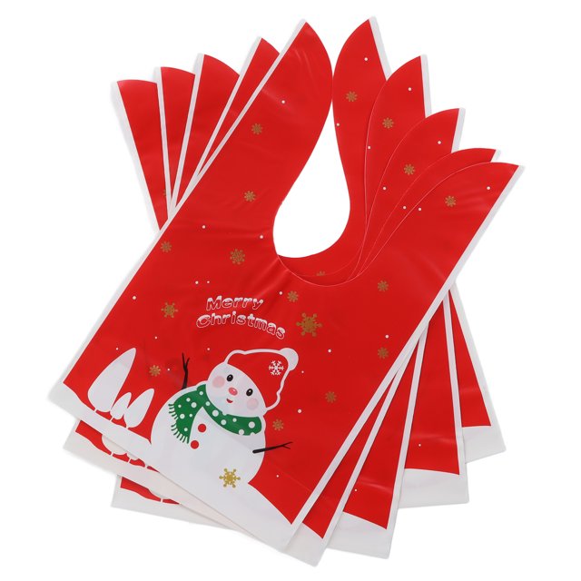 Candy Bags, Reusable 100Pcs Christmas Gift Bag Cute For Crafts For Festivals For Biscuits For Chocolates Snowman,Santa,Christmas Trees,Merry XMAS