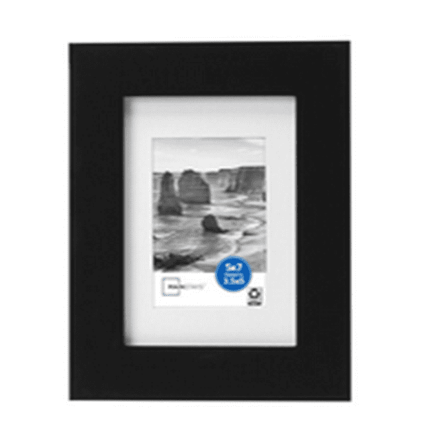 Mainstays 2 PC Set 8x10 inch Matted to 5x7 inch Flat Wide Black 1.5
