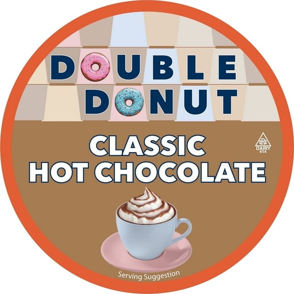 Double Donut Hot Chocolate Pods, 24 Count for Keurig K Cup Brewers