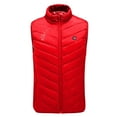 thumbnail image 2 of Bcresic Womens Heated Vest with 3 Heating Levels, 9 Heating Zones, Unisex Washable Jacket Stand Collar Waistcoat Men Lightweight Zip Waterproof Winter Warm Outerwear Saving,Red,Large, 2 of 5
