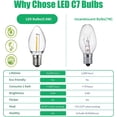 thumbnail image 3 of C7 E12 Led Night Light Bulbs, Replacement Bulbs for Window Candles & Chandeliers, 0.5 Watt Equivalent to 7Watt Incandescent Bulb, Warm White, 6 Pack, 3 of 7