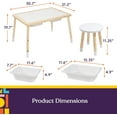 thumbnail image 6 of Special Supplies Wooden Sensory Activity Table for Kids and Toddlers with 2 Plastic Buckets, Easy Build Frame, 2 Stools, Toys and Markers Included, Hands-On Learning Water, Sand, and STEM Play, 6 of 10