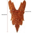 thumbnail image 2 of Handmade Rhinestone Applique: 3D Rhinestone Fabric Patches - Dress Appliques Beaded Embroidered Trim, Bodice Applique for Sewing Clothes Wedding Bridal Dress Decorative, 24.4x14.17inch (Orange), 2 of 13