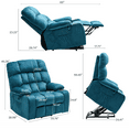 thumbnail image 4 of LEGAHOME Large Power Lift Recliner, Wide Seat Lift Chair for Big and Tall, Fabric Reclining Sofa with Heat and Massage, Dark Green, 4 of 9