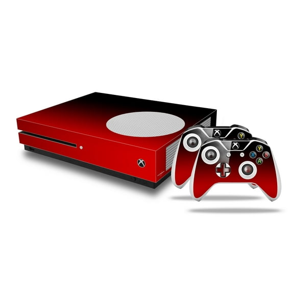 WraptorSkinz Decal Skin Wrap Set works with 2016 XBOX One S Console and 2 Controllers Smooth Fades Red Black