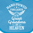 thumbnail image 4 of Inktastic Handpicked for Earth by My Great Grandma in Heaven Boys or Girls Baby Bib, 4 of 4