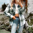 thumbnail image 1 of Pntutb Señoras Invierno Sin Capucha A Cuadros Solapa Camisa De Manga Larga Casual Top Chaqueta Liquidación Pntutb Pntutb-4813, 1 of 5