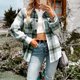 thumbnail image 1 of Puntoco Señoras Invierno Sin Capucha A Cuadros Solapa Camisa De Manga Larga Casual Top Chaqueta Liquidación Puntoco Puntoco-4815, 1 of 5
