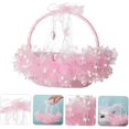 thumbnail image 5 of 1 pink lace flower basket for weddings, parties, shower, 5 of 5