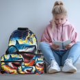 thumbnail image 2 of Bulopur Shark Kids Backpack Set for Boys 4 Pcs Lightweight School Backpack with Lunch Bag, Pencil Case & Water Bottle Cover for 9-12 Years Old, 2 of 7
