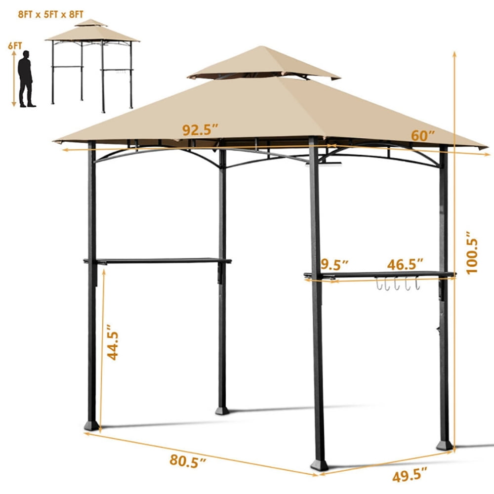 Aimee Lii 8' x 5' Outdoor Patio Barbecue Grill Gazebo, Backyard Canopy Gazebo Aimee Lii 8' x 5' Outdoor Patio Barbecue Grill Gazebo, Backyard Canopy Gazebo