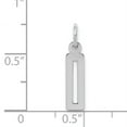 thumbnail image 2 of 925 Sterling Silver Small Elongated Polished Number 0 Charm Pendant, 2 of 5