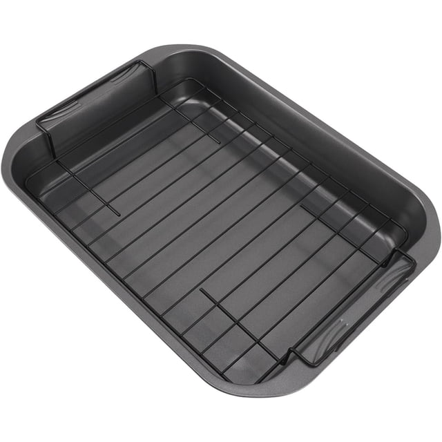 Roasting Pan With Rack, Roasting Pans For Ovens Baking Pan Carbon Steel Iron Handle Anti Stick Dishwasher Baking Pan Oven Roaster Tray Rectangle Broiling Pan For Baking, Genericastyxfi18v