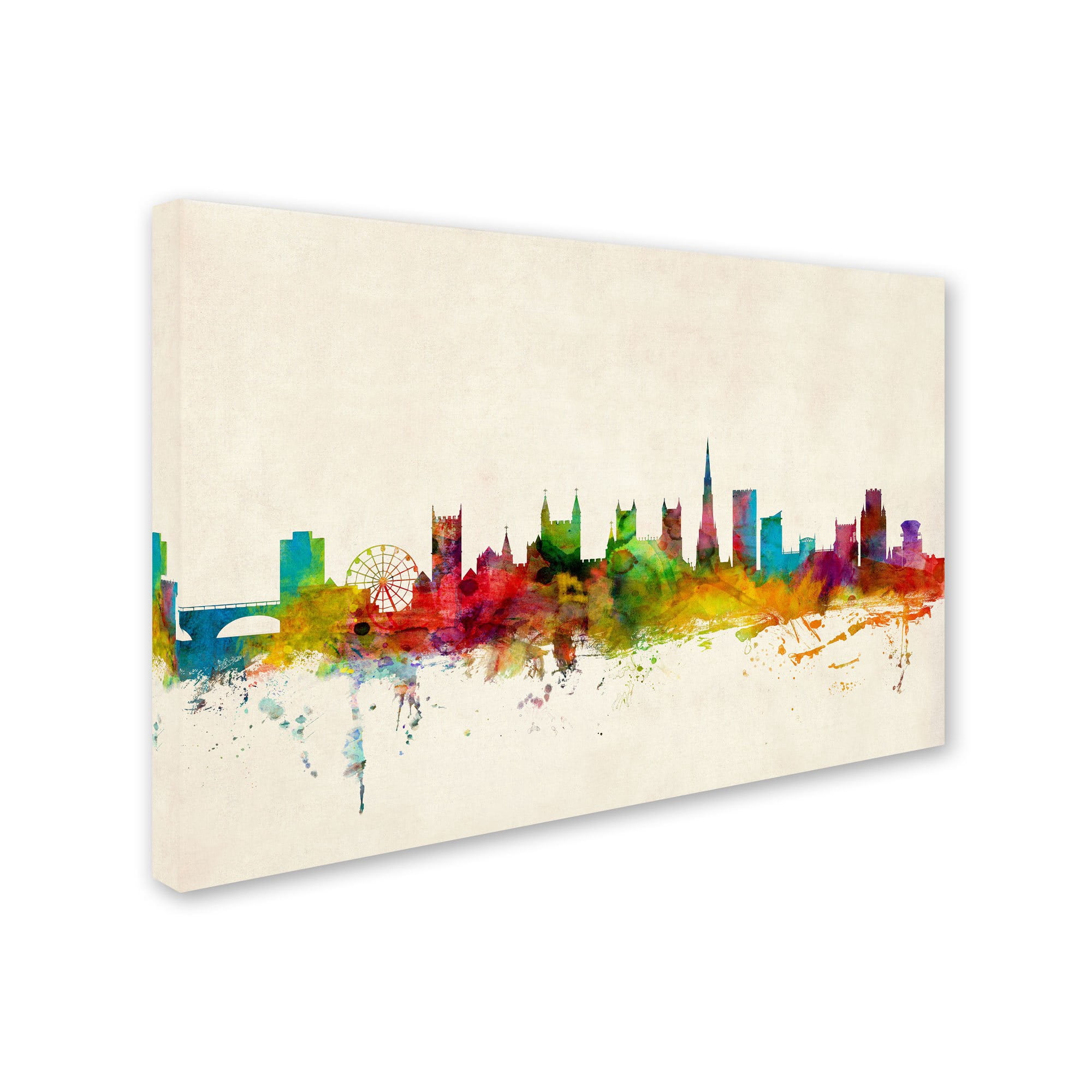 Trademark Fine Art "Bristol England Skyline III" Canvas Art by Michael Tompsett