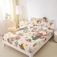 thumbnail image 3 of jejeloiu Beige Cowgirl Western Bed Sheets Kids,Desert Boot Print King Sheets,4 Pieces, 3 of 6
