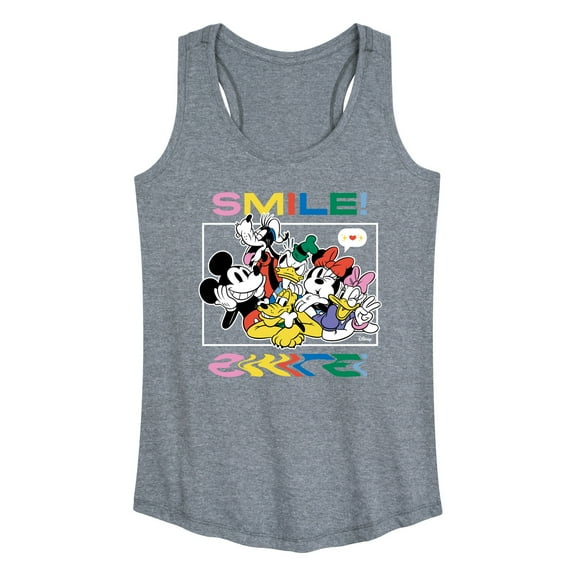 Disney - Mickey, Pluto, Minnie, Donald Duck, Goofy & Daisy - Crowded Photo - Women's Racerback Tank Top