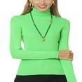 thumbnail image 1 of Chemise à Manches Longues pour Femmes Décontractée Couleur Unie Thermique Col Roulé Chemises Blouse Noir 3TG, 1 of 3