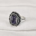 thumbnail image 3 of Natural Amethyst Ring, Rough Amethyst Gemstone Ring, Feb Birthstone, Bohemian Ring, 925 Sterling Silver, Womens Ring, Christmas, Thanksgiving, Handmade, Statement Jewelry, Rough Gemstone Jewelry, 3 of 5