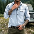 thumbnail image 5 of Guluxicc Shirts for Men Button Down Long Sleeve Shirts with Multi Pockets Hiking Summer Casual Outfit, 5 of 5