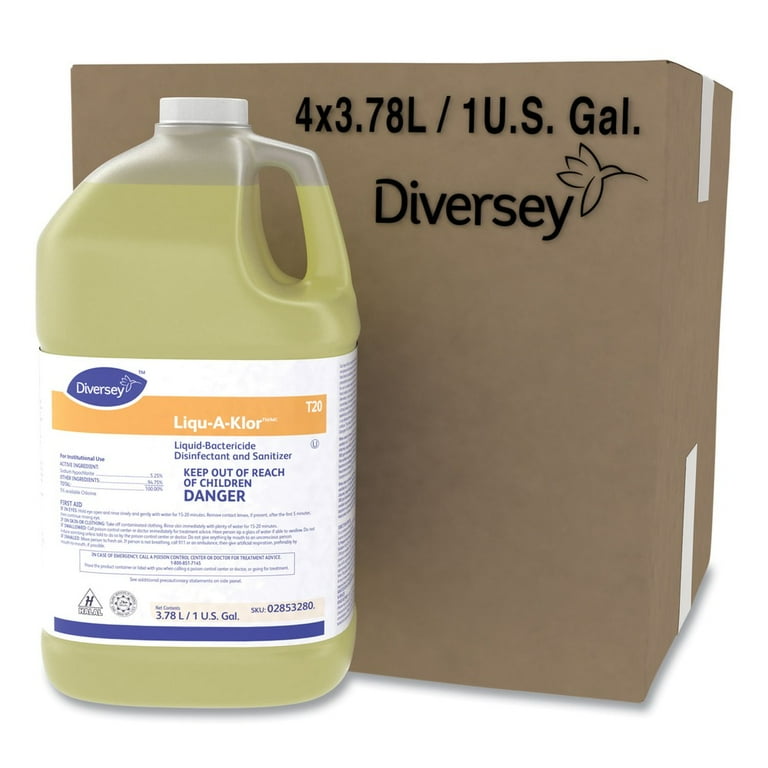 Liqu-A-Klor Disinfectant/Sanitizer, 1 gal Bottle, 4/Carton Liqu-A-Klor Disinfectant/Sanitizer, 1 gal Bottle, 4/Carton