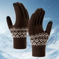 thumbnail image 2 of AWZXDE Women's Winter Screen Gloves Knitted Wool Thickened for Cold Riding Warmth Coffee,One Size, 2 of 4