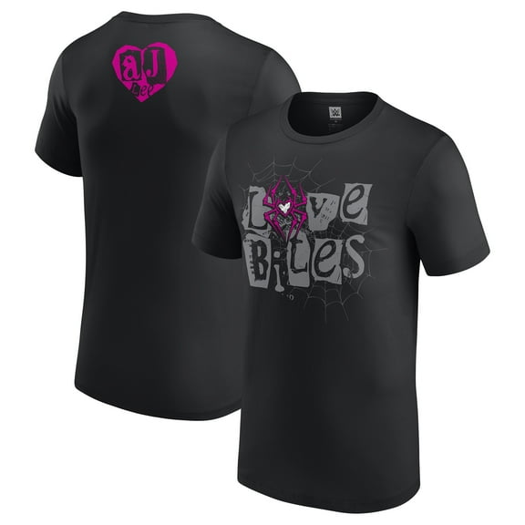 Men's Black AJ Lee Love Bites Retro T-Shirt