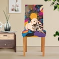 thumbnail image 4 of Yayeee 2 Pack Dining Chair Covers Stretch Parson Chairs Slipcovers Seat Protector, Futuristic Circles, 4 of 6