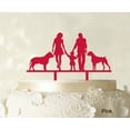 thumbnail image 1 of "Wedding Cake Topper With Child And Pets Family Silhouette Cake Topper Decoration Cake Color Option Available 6""-7"" Inches Wide", 1 of 1