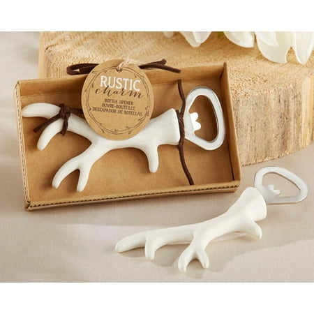 Kate Aspen Rustic Charm Antler Bottle Opener - Set of 6 - Perfect Wedding Favor or Guest Gifts for Bridal Showers, Baby Showers, Birthdays, Anniversaries or Other Celebrations