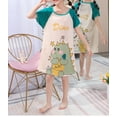 thumbnail image 4 of WIBACKER Toddler Girls Nightgowns 3-12 Years Milk Silk Short Sleeves Nightdress Kids Nightie Dress Sleepwear Pajamas, 4 of 6