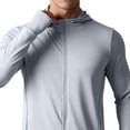 thumbnail image 3 of OGLCCG Men's Full Zip UPF 50+ Sun Protection Hoodie Long Sleeve UV Jacket with Pockets Lightweight Running Fishing Hiking Hoodies,XXXL,Gray, 3 of 8