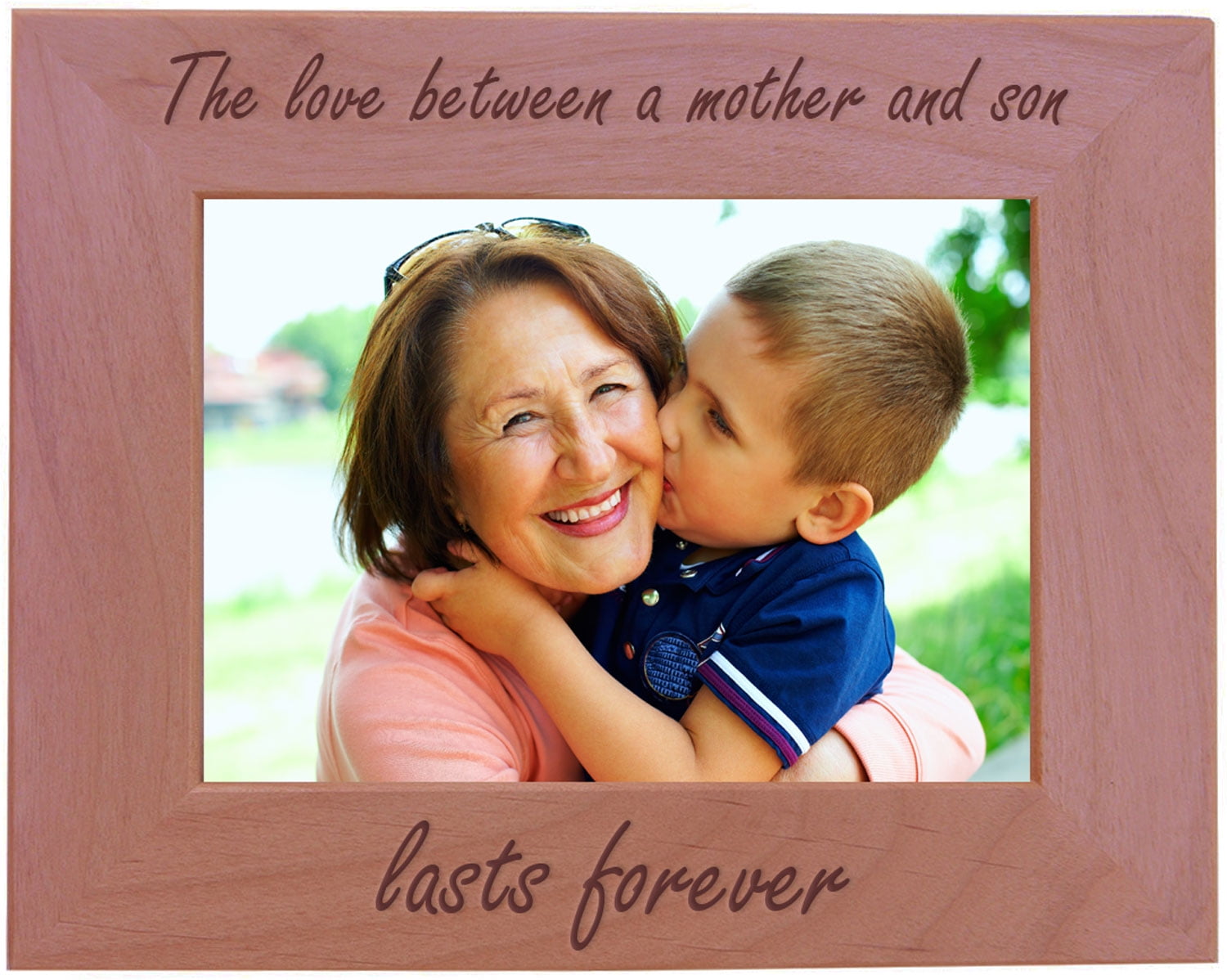 CustomGiftsNow The Love Between a Mother and Son Lasts Forever Wood
