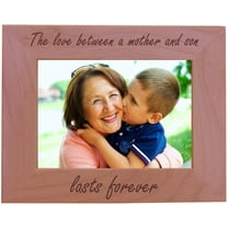 CustomGiftsNow The Love Between a Mother and Son Lasts Forever - Wood Picture Frame - Fits 5x7 Inch Picture (Horizontal)