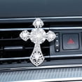 thumbnail image 1 of Clip de ventilación de aire para coche YONGSHENG Cruz de cristal diamantes de imitación plata, 1 of 3