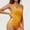 Yellow, variant on Plus Size Women's Shapewear Bodysuit Waist Trainer Seamless Round Neck Body Shaper Butt Lifter Body Suit