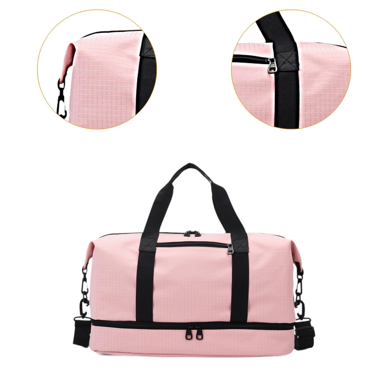 yuksok Airlines Gym Bag Mini Duffel Bag Tote Weekend Bag Personal Item Bag Underseat Carry on Bag for Women Men Holiday Trips Hiking Pink