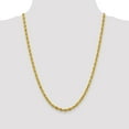 thumbnail image 2 of Diamond2Deal 14K Yellow Gold 4.25mm Semi Solid Rope Chain Necklace for Women 24", 2 of 6