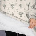thumbnail image 3 of Oversized Wearable Blanket Hoodie,Highland Cow Cactus Triangle Pattern Sherpa Blanket Hoodie with Super Pockets,Super Warm Fuzzy Pullover for Women & Men, 3 of 6