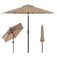 thumbnail image 1 of UV Protection Outdoor Parasol – Windproof, Waterproof, Adjustable Angle, 215cm Steel Frame – Perfect for Patio, Terrace, Balcony, Beach, or Camping – tan, 1 of 5